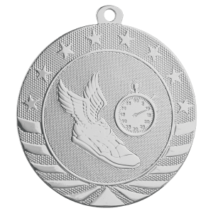 2 3/4″ Bright Silver Track Starbrite Medal