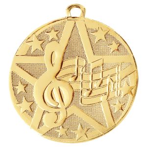 2″ Gold Superstar Music Medal