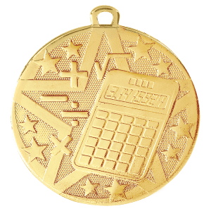 2″ Gold Superstar Math Medal