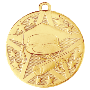 2″ Gold Superstar Graduate Medal