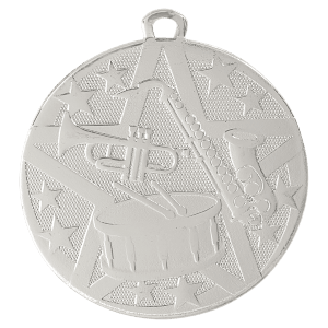 2″ Silver Superstar Band Medal