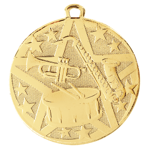 2″ Gold Superstar Band Medal
