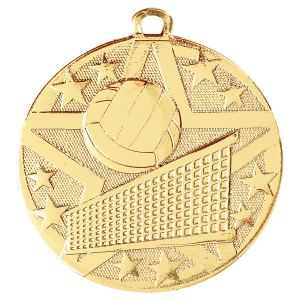 2″ Gold Superstar Volleyball Medal