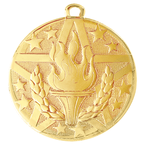 2″ Gold Superstar Torch Medal