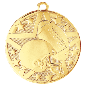 2″ Gold Superstar Football Medal