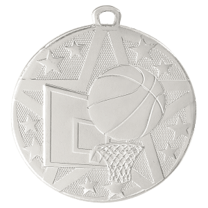 2″ Silver Superstar Basketball Medal