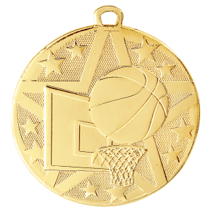 2″ Gold Superstar Basketball Medal