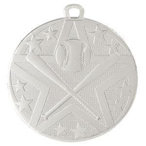 2″ Silver Superstar Baseball/Softball Medal