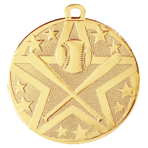 2″ Gold Superstar Baseball/Softball Medal