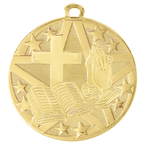 2″ Gold Superstar Religion Medal