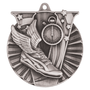 2″ Antique Silver Track Victory Medal