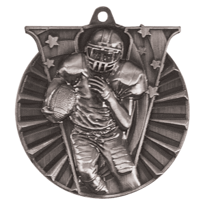 2″ Antique Silver Football Victory Medal