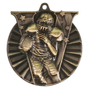 2″ Antique Gold Football Victory Medal