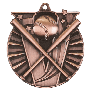 2″ Antique Bronze Baseball/Softball Victory Medal