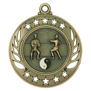 2 1/4″ Antique Gold Martial Arts Galaxy Medal
