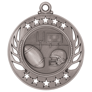 2 1/4″ Antique Silver Football Galaxy Medal