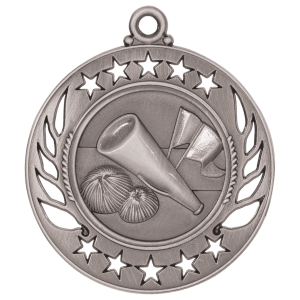 2 1/4″ Antique Silver Cheer Galaxy Medal