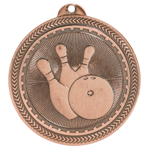 2″ Antique Bronze Bowling Laserable BriteLazer Medal