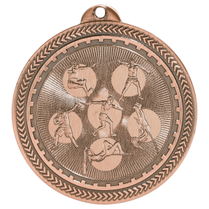 2″ Antique Bronze Field Events Laserable BriteLazer Medal