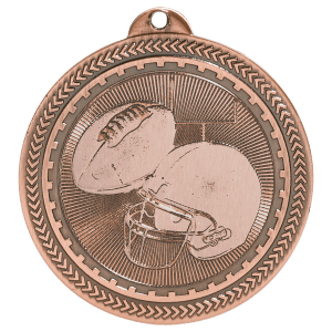 2″ Antique Bronze Football Laserable BriteLazer Medal