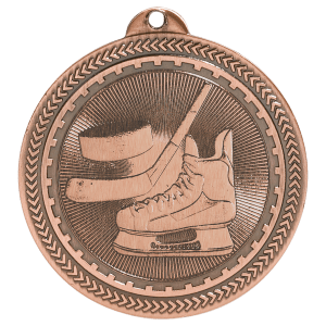 2″ Antique Bronze Hockey Laserable BriteLazer Medal