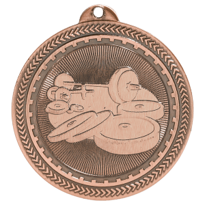 2″ Antique Bronze Weightlifting Laserable BriteLazer Medal