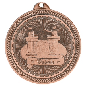 2″ Antique Bronze Debate Laserable BriteLazer Medal
