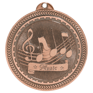 2″ Antique Bronze Music Laserable BriteLazer Medal