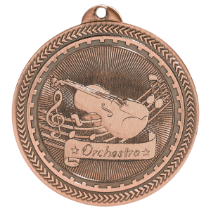 2″ Antique Bronze Orchestra Laserable BriteLazer Medal