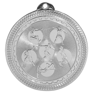 2″ Bright Silver Field Events Laserable BriteLazer Medal