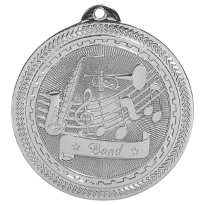 2″ Bright Silver Band Laserable BriteLazer Medal