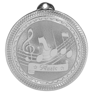 2″ Bright Silver Music Laserable BriteLazer Medal