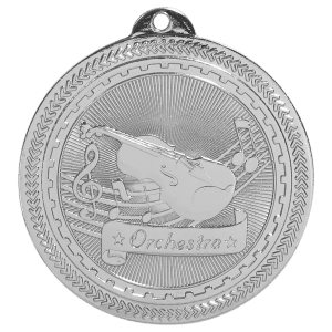2″ Bright Silver Orchestra Laserable BriteLazer Medal