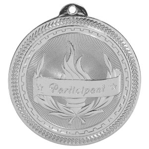 2″ Bright Silver Participant Laserable BriteLazer Medal