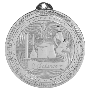 2″ Bright Silver Science Laserable BriteLazer Medal