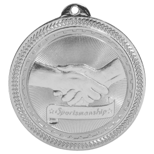 2″ Bright Silver Sportsmanship Laserable BriteLazer Medal