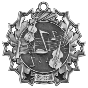 2 1/4″ Antique Silver Orchestra Ten Star Medal