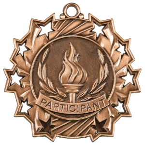 2 1/4″ Antique Bronze Participant Ten Star Medal