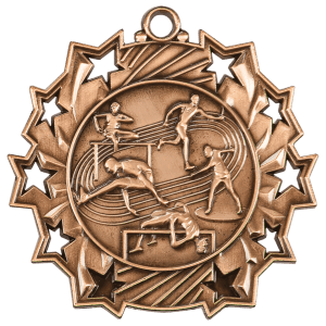 2 1/4″ Antique Bronze Track & Field Ten Star Medal