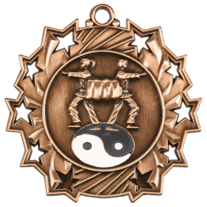 2 1/4″ Antique Bronze Martial Arts Ten Star Medal