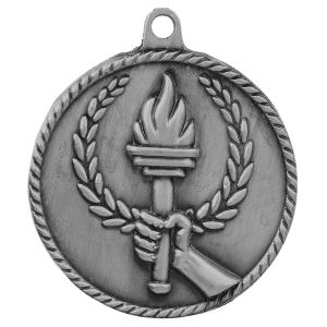 2″ Antique Silver Torch High Relief Medal