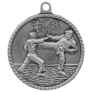2″ Antique Silver Martial Arts High Relief Medal