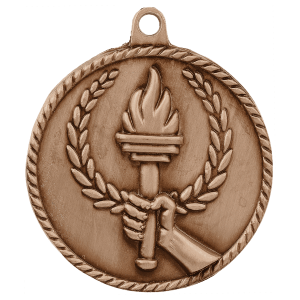 2″ Antique Bronze Torch High Relief Medal
