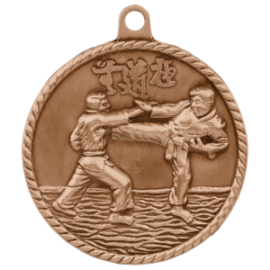 2″ Antique Bronze Martial Arts High Relief Medal