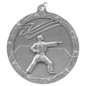 2 1/2″ Antique Silver Martial Arts Shooting Star Medal