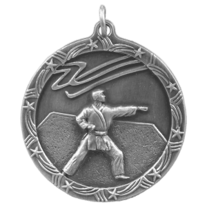 1 3/4″ Antique Silver Martial Arts Shooting Star Medal
