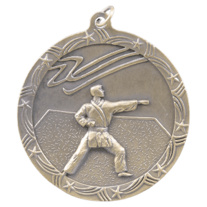 2 1/2″ Antique Gold Martial Arts Shooting Star Medal