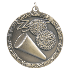 2 1/2″ Antique Gold Cheer Shooting Star Medal