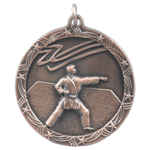 1 3/4″ Antique Bronze Martial Arts Shooting Star Medal
