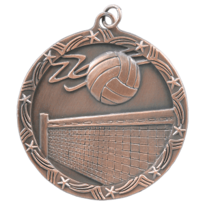 2 1/2″ Antique Bronze Volleyball Shooting Star Medal